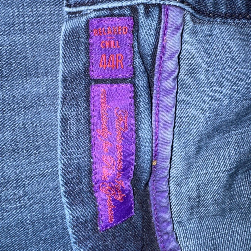 Robert Graham Relaxed Chill Mens Blue Jeans 44x32 Straight Leg Medium Wash Denim